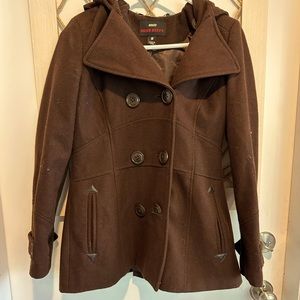 Miss Sixty Brown Pleated peacoat
